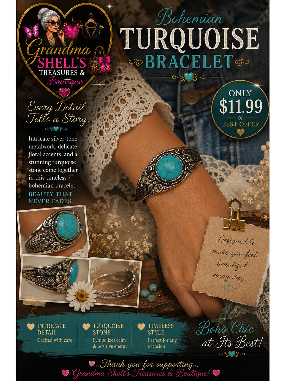 Bohemian Turquoise Bracelet